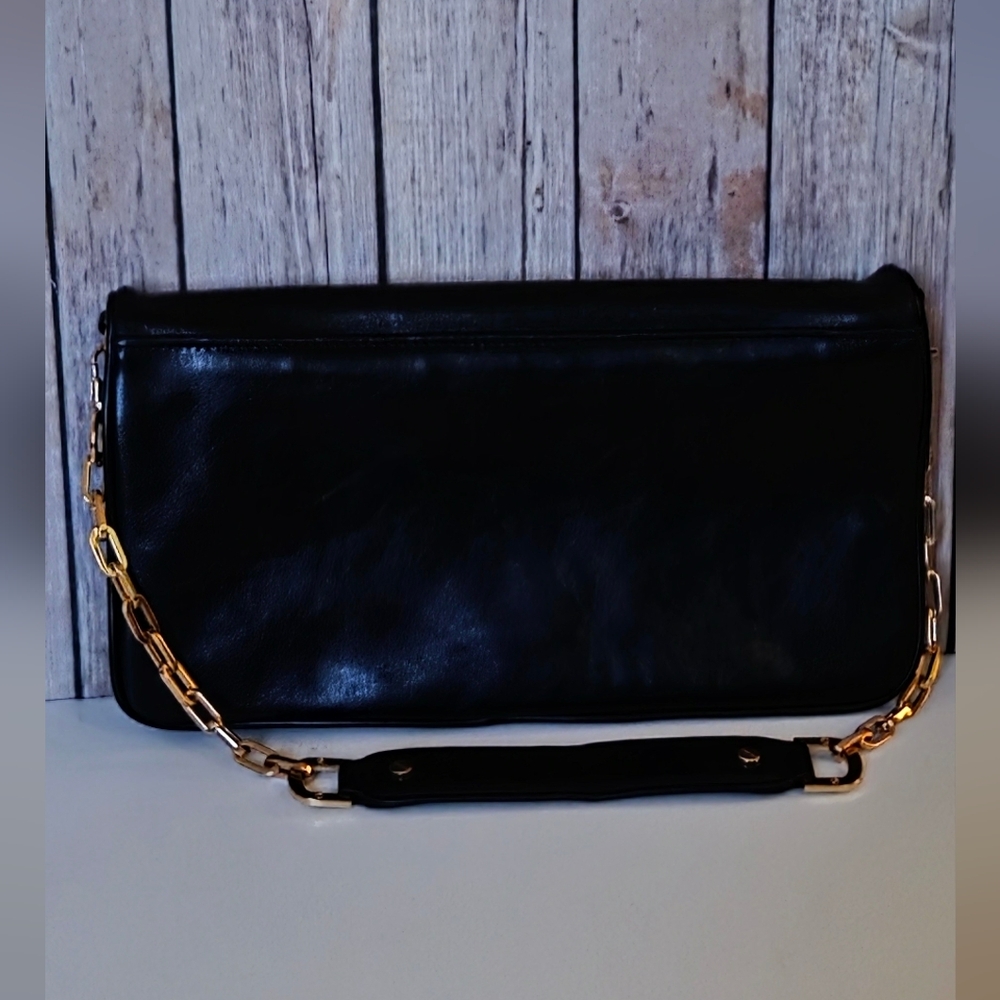TORY BURCH Black Leather Shoulder/Clutch Bag EUC - Picture 14 of 16